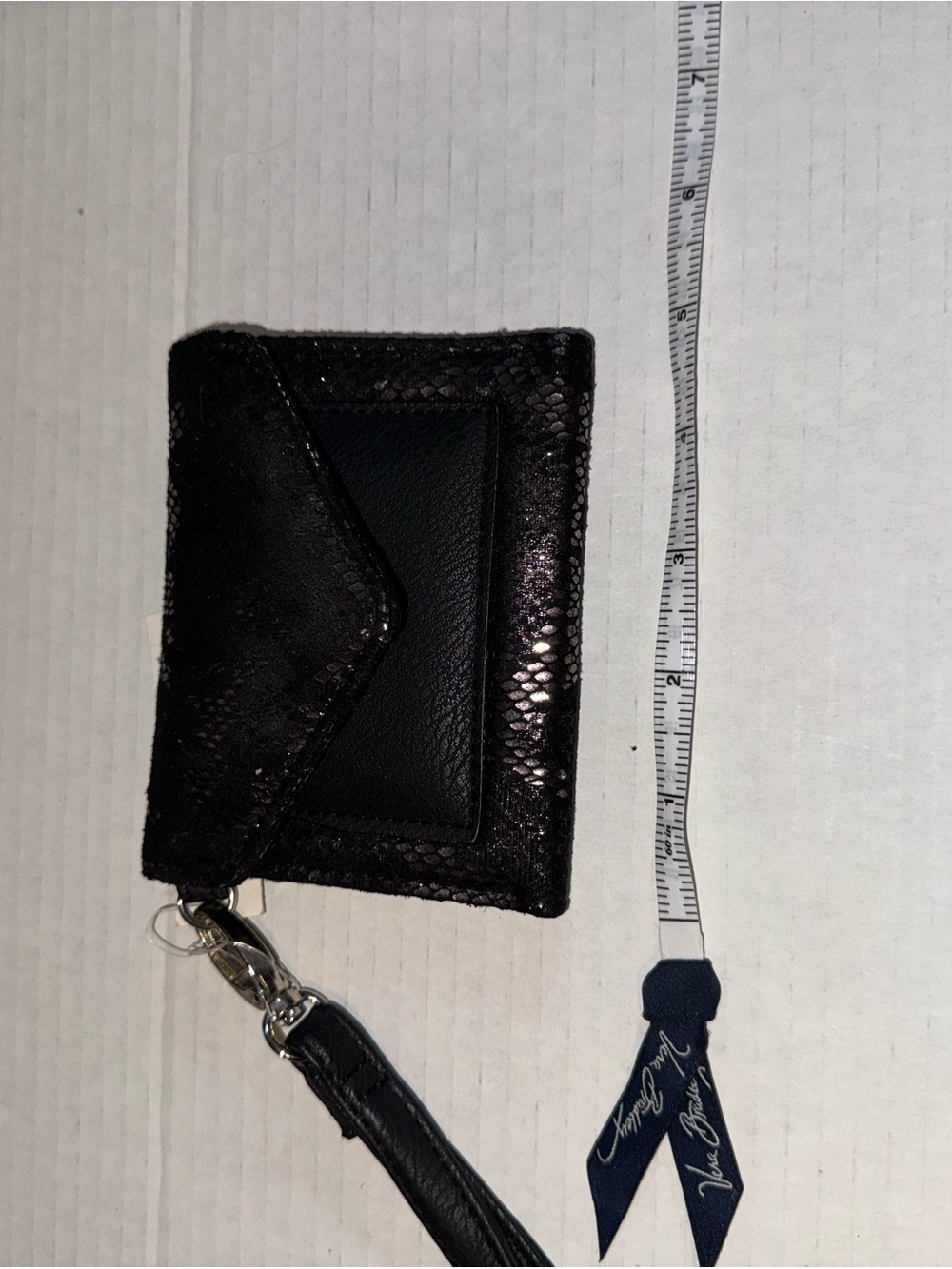 Black Snake-Texture Wristlet Card Holder